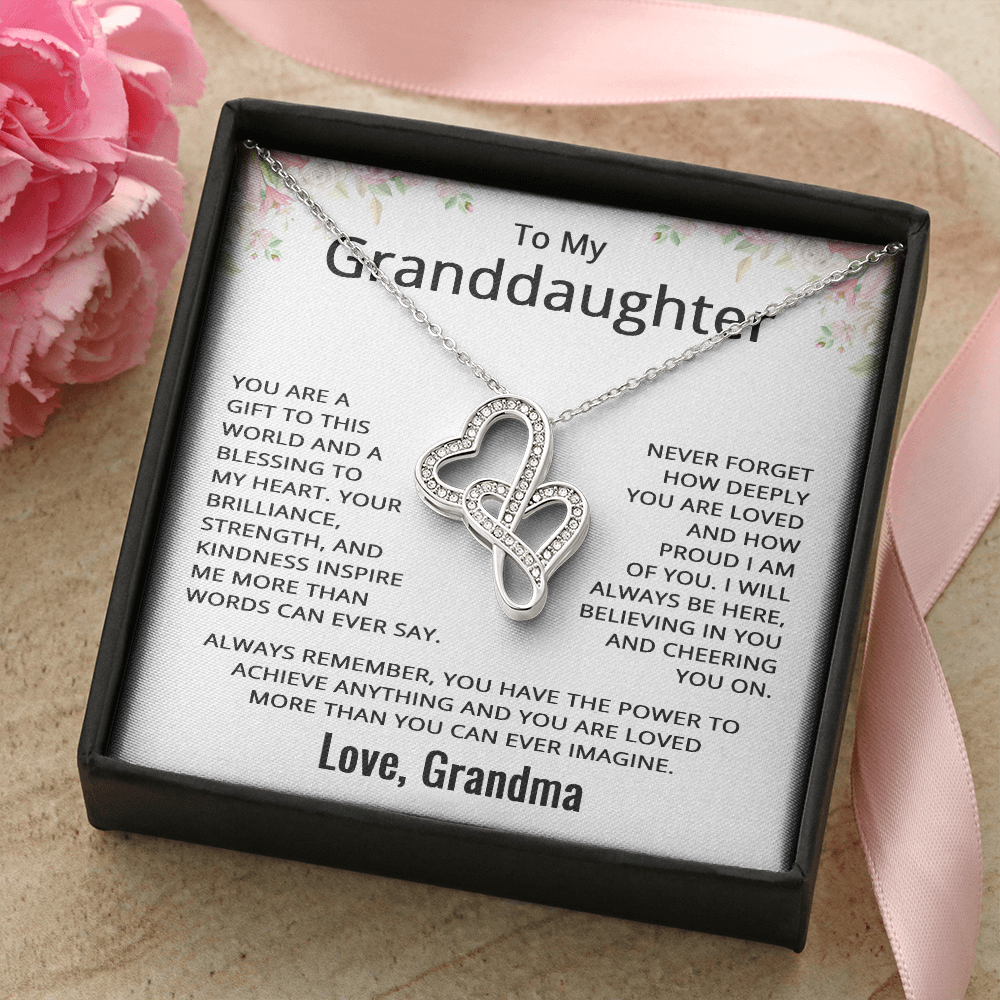 To My Granddaughter Necklace from Grandma Granddaughter Birthday Christmas Valentines Day Jewelry from Grandmother