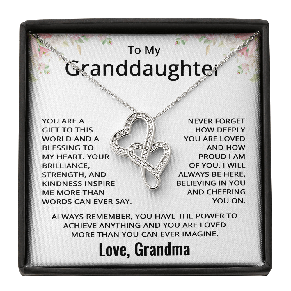 To My Granddaughter Necklace from Grandma Granddaughter Birthday Christmas Valentines Day Jewelry from Grandmother