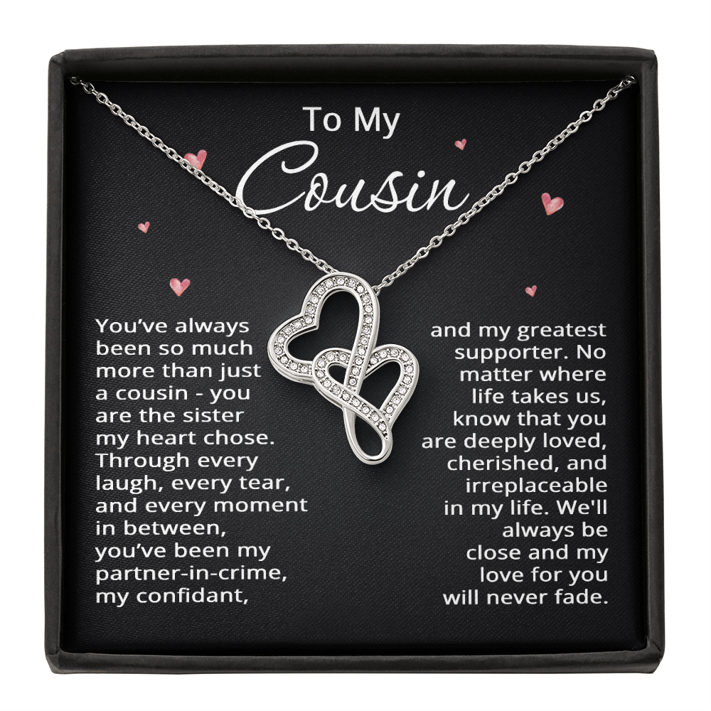 To My Cousin Necklace from Cousin Christmas Gift Cousin Birthday Cousin Mothers Day Gift for Her Women with Love Heart Pendant