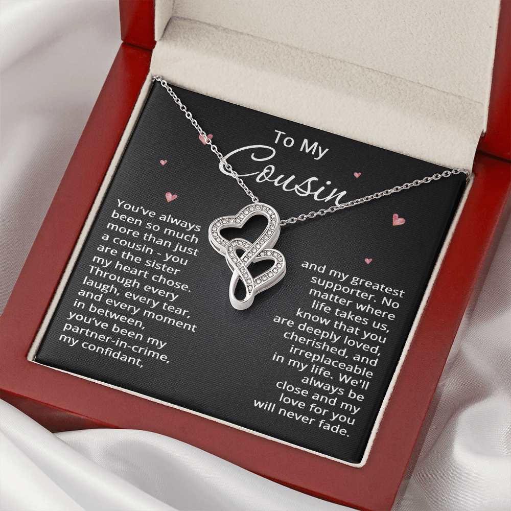 To My Cousin Necklace from Cousin Christmas Gift Cousin Birthday Cousin Mothers Day Gift for Her Women with Love Heart Pendant