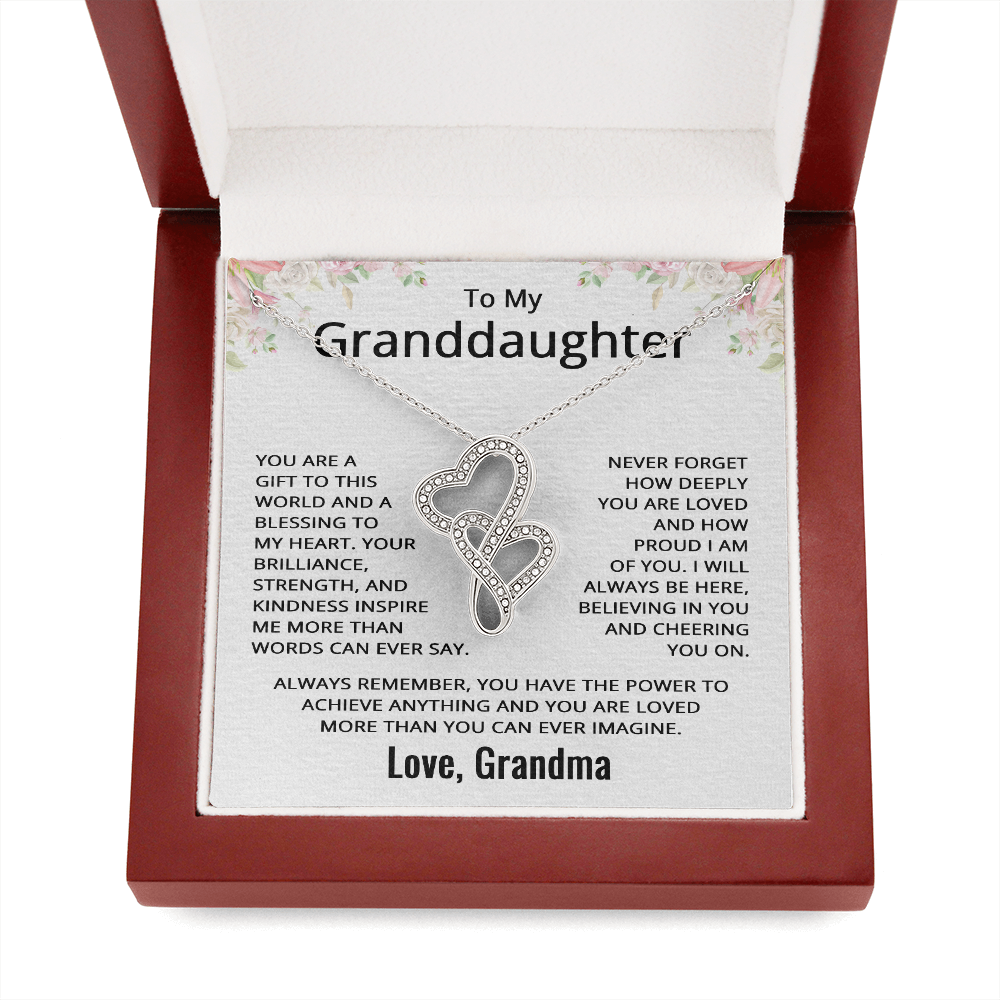 To My Granddaughter Necklace from Grandma Granddaughter Birthday Christmas Valentines Day Jewelry from Grandmother