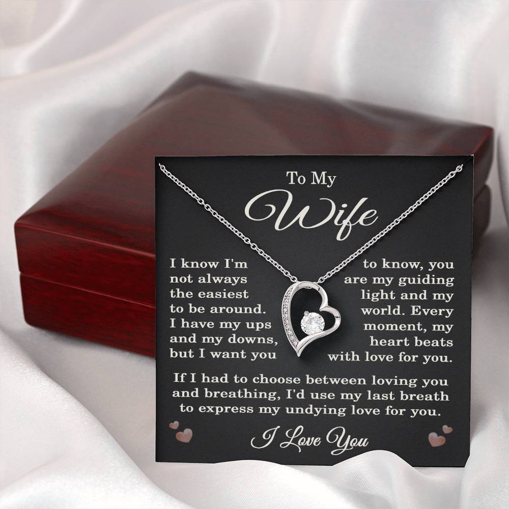 Wife I Love You Necklace for Wife from Husband To My Wife Gift Jewelry for Her Women Forever Love Pendant