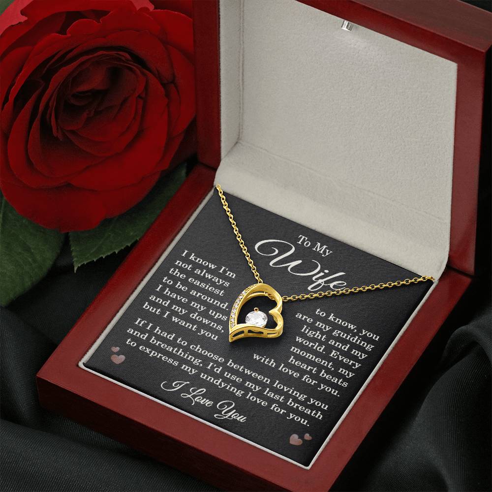 Wife I Love You Necklace for Wife from Husband To My Wife Gift Jewelry for Her Women Forever Love Pendant