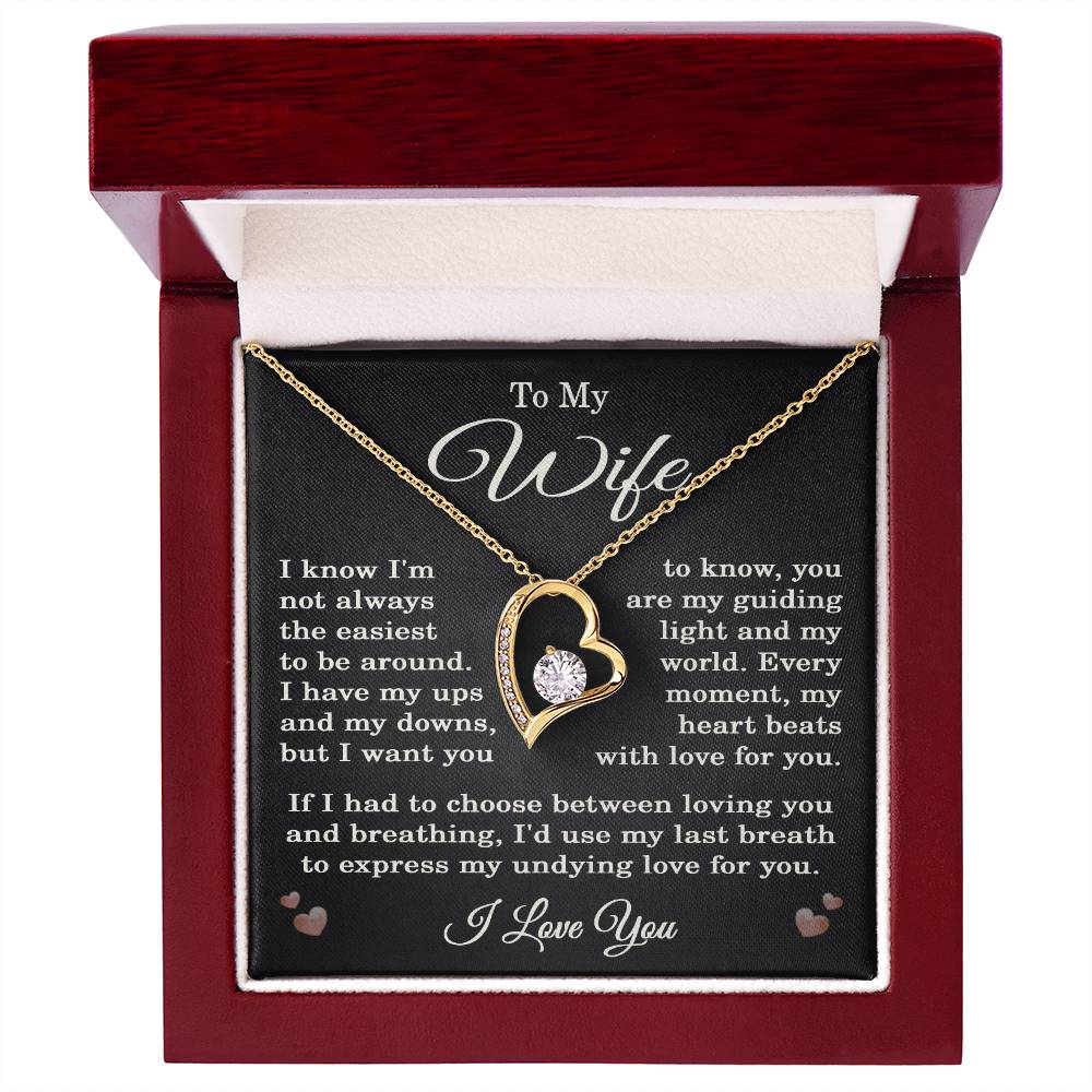 Wife I Love You Necklace for Wife from Husband To My Wife Gift Jewelry for Her Women Forever Love Pendant