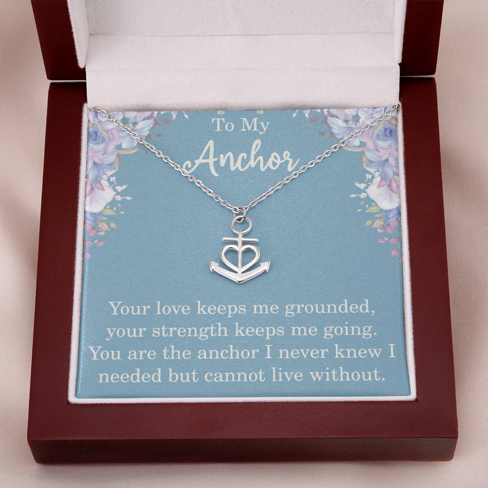 To My Anchor Necklace Gift With Heartfelt Message Anchor Pendant Gift For Partner or Spouse Motivational Inspirational