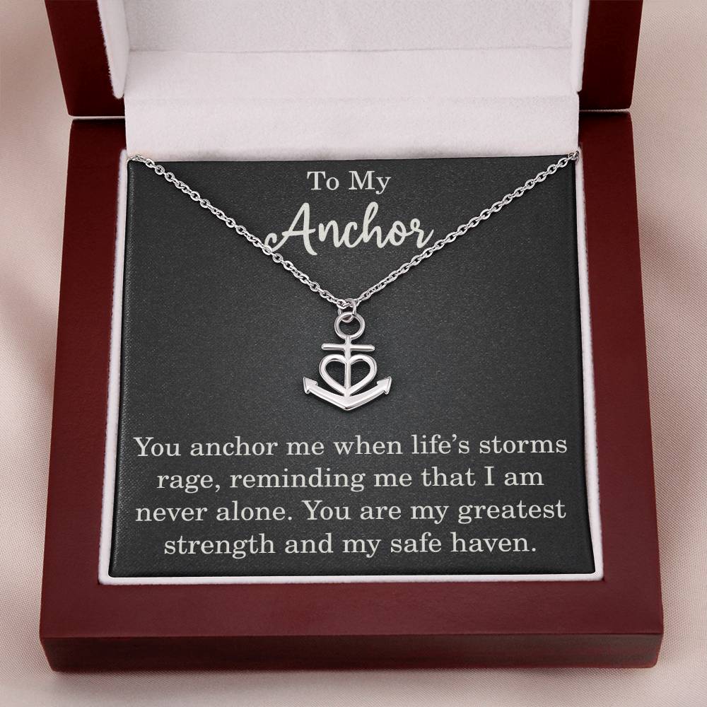 To My Anchor Necklace Gift With Sentimental Message Anchor Pendant For Partner or Spouse The Storm Necklace Motivational Inspirational