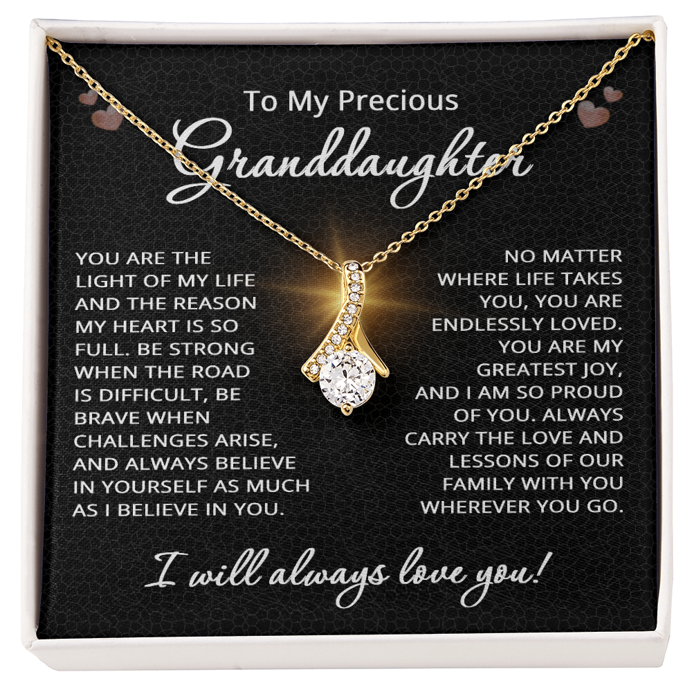 To My Granddaughter Necklace from Grandpa Grandma Precious Granddaughter Gift Birthday Christmas Be Strong Brave from Grandmother Grandfather Grandparent