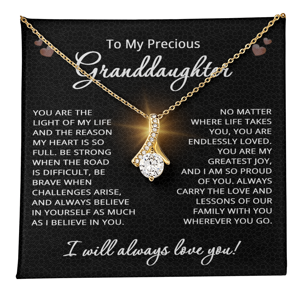 To My Granddaughter Necklace from Grandpa Grandma Precious Granddaughter Gift Birthday Christmas Be Strong Brave from Grandmother Grandfather Grandparent