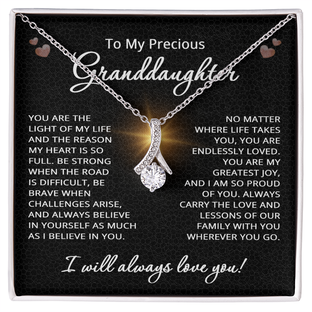 To My Granddaughter Necklace from Grandpa Grandma Precious Granddaughter Gift Birthday Christmas Be Strong Brave from Grandmother Grandfather Grandparent