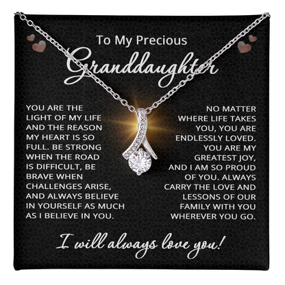 To My Granddaughter Necklace from Grandpa Grandma Precious Granddaughter Gift Birthday Christmas Be Strong Brave from Grandmother Grandfather Grandparent