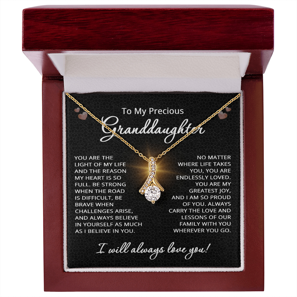 To My Granddaughter Necklace from Grandpa Grandma Precious Granddaughter Gift Birthday Christmas Be Strong Brave from Grandmother Grandfather Grandparent