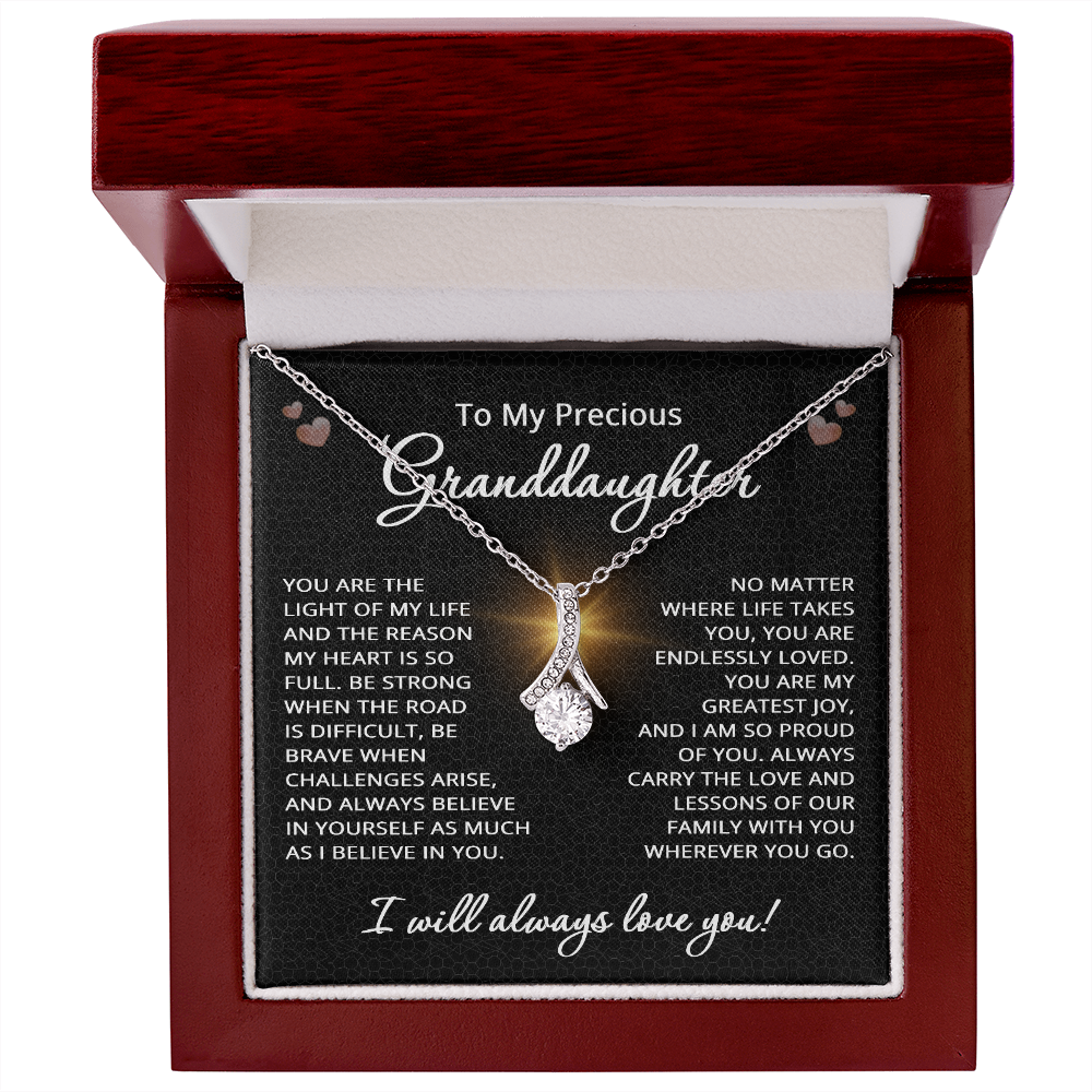 To My Granddaughter Necklace from Grandpa Grandma Precious Granddaughter Gift Birthday Christmas Be Strong Brave from Grandmother Grandfather Grandparent