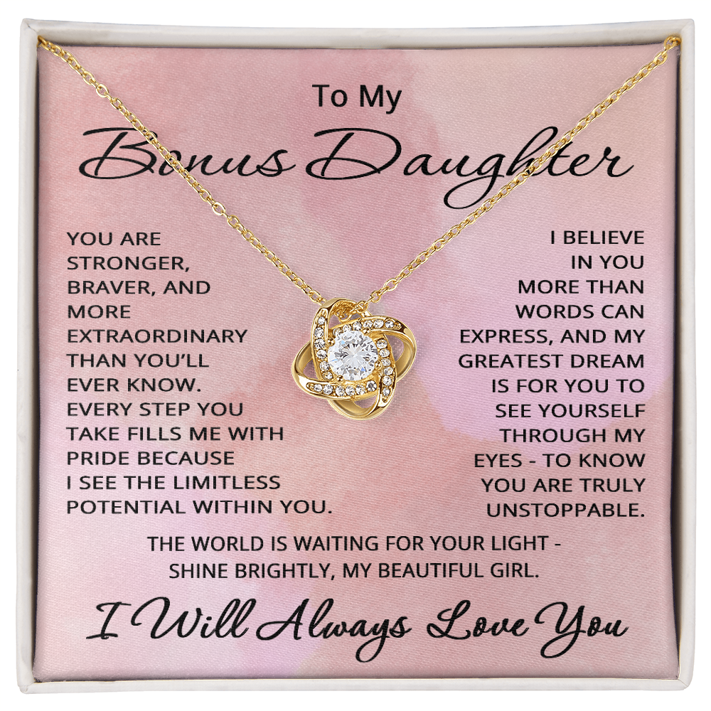 To My Bonus Daughter Necklace from Step Mom Step Dad Birthday Christmas Gift for Step Daughter Stepdaughter Step-daughter