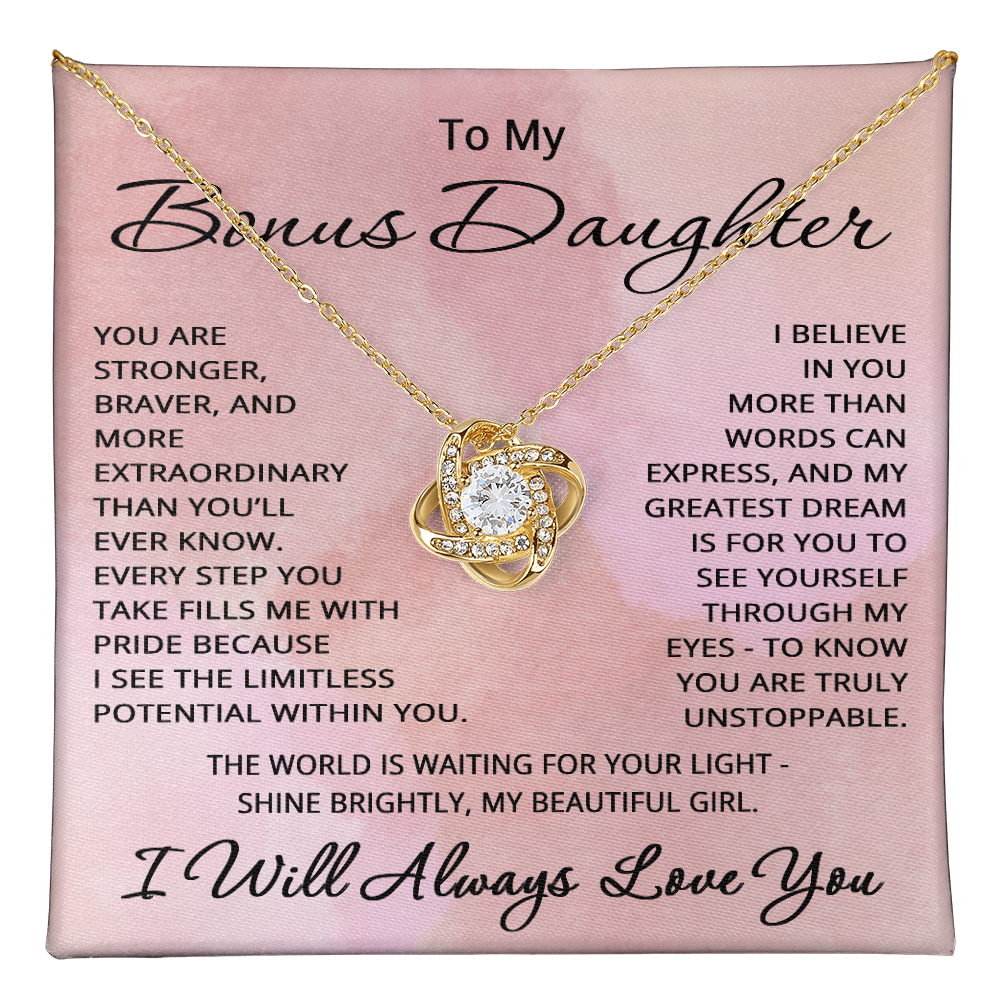 To My Bonus Daughter Necklace from Step Mom Step Dad Birthday Christmas Gift for Step Daughter Stepdaughter Step-daughter