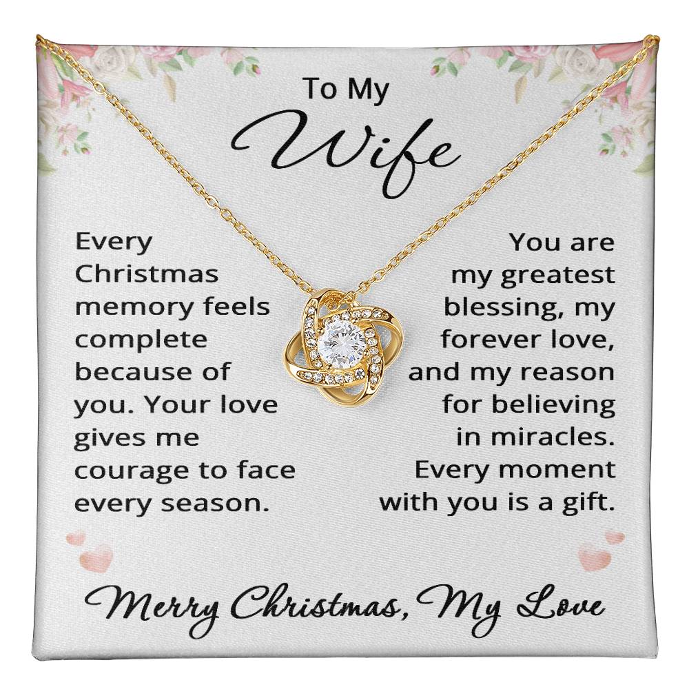 Christmas Gift for Wife from Husband Jewelry To My Wife Necklace Romantic Forever Love Blessings Gift For Her Love Knot Pendant