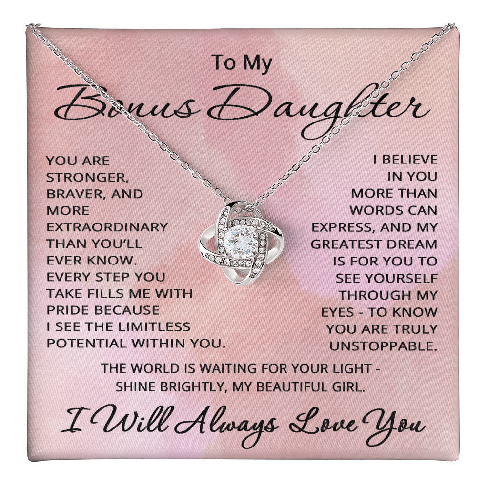 To My Bonus Daughter Necklace from Step Mom Step Dad Birthday Christmas Gift for Step Daughter Stepdaughter Step-daughter