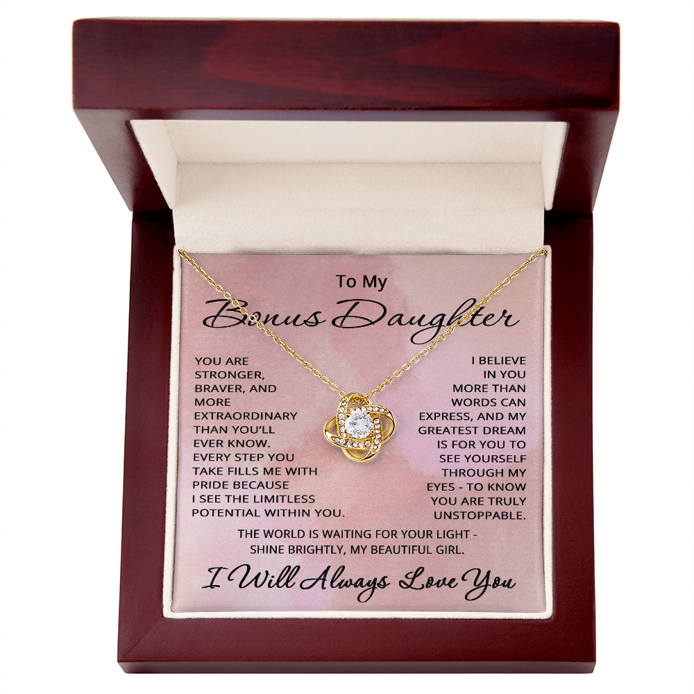 To My Bonus Daughter Necklace from Step Mom Step Dad Birthday Christmas Gift for Step Daughter Stepdaughter Step-daughter