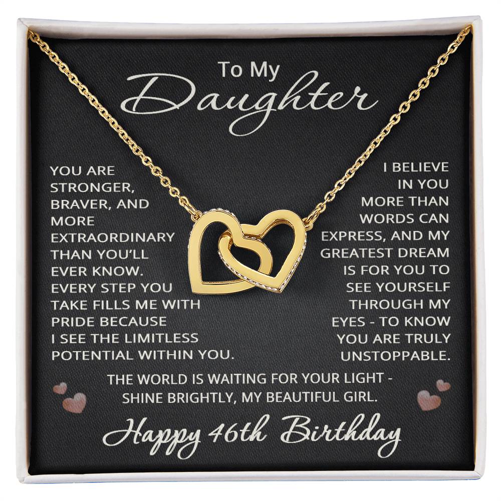 46th Birthday Gifts from Mom Dad for Daughter 46th Birthday Necklace Heart Pendant Jewelry 46 Years Old Birthday