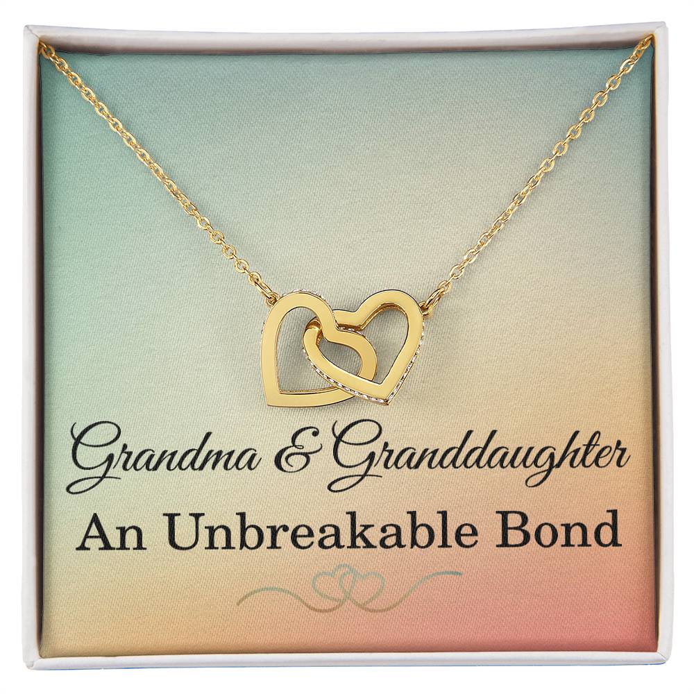 Grandma Granddaughter Necklace Grandma Christmas Gift from Granddaughter Grandma Birthday Gift An Unbreakable Bond Grandma Interlocking Hearts Pendant