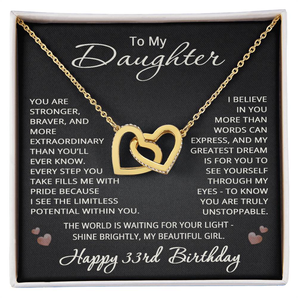 33rd Birthday Gifts from Mom Dad for Daughter 33rd Birthday Necklace Heart Pendant Jewelry 33 Years Old Birthday