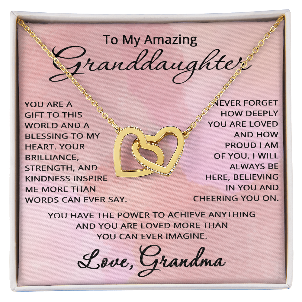 To My Amazing Granddaughter Necklace from Grandma Granddaughter Gift from Grandmother Christmas Birthday Jewelry