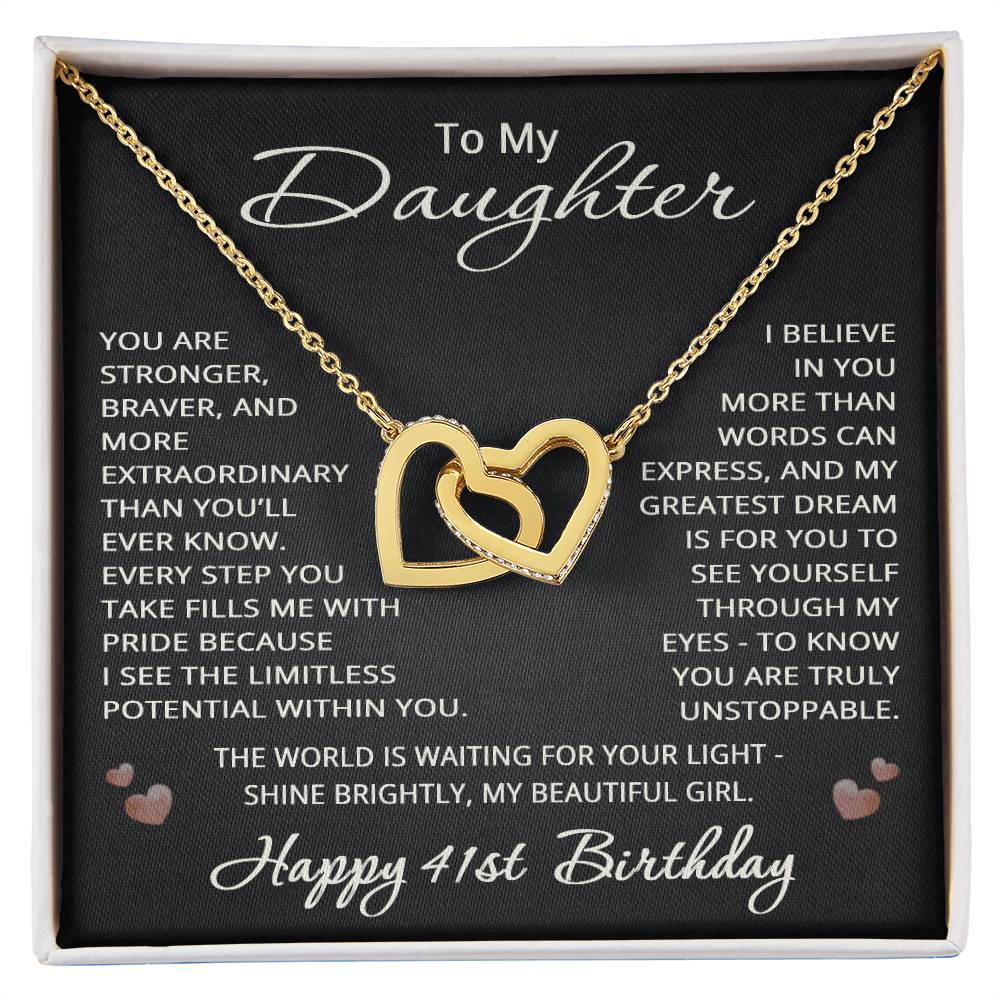 41st Birthday Gifts from Mom Dad for Daughter 41st Birthday Necklace Heart Pendant Jewelry 41 Years Old Birthday