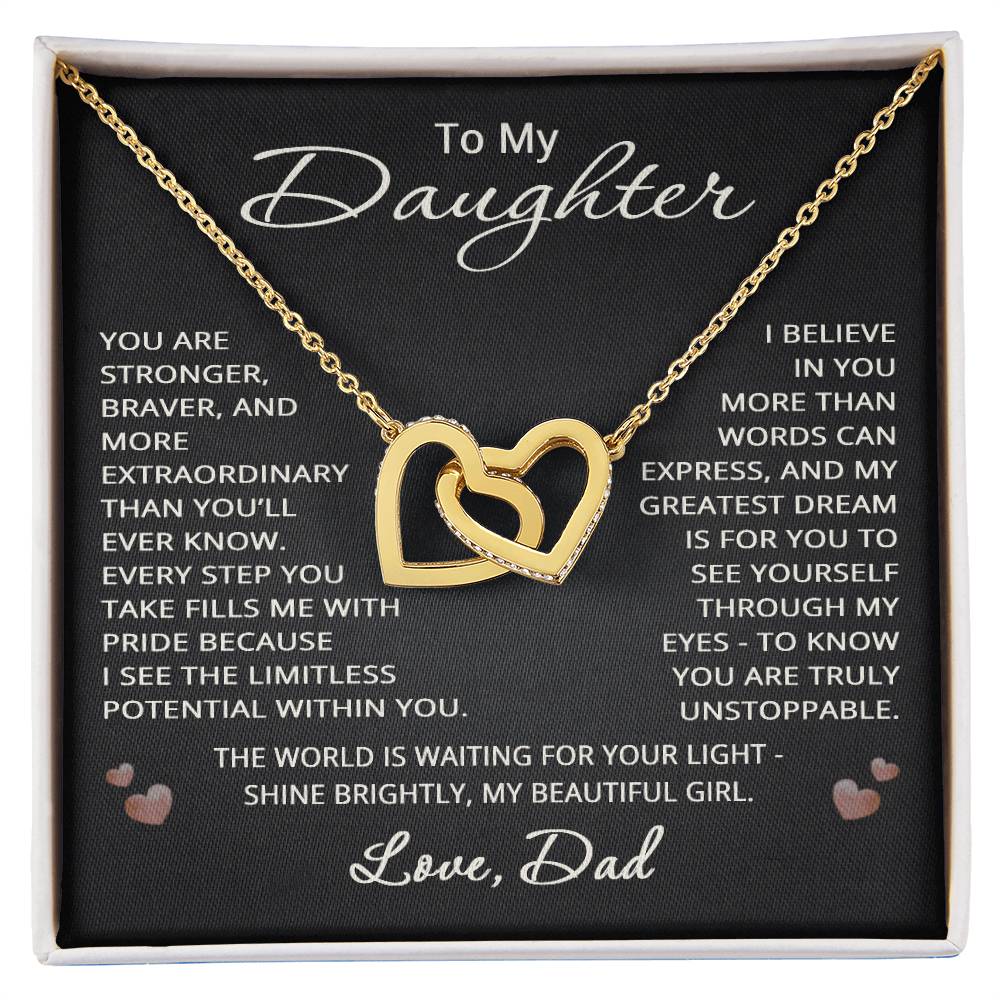 To My Daughter from Dad Necklace Love Dad Gift Heart Pendant Jewelry Christmas Birthday Graduation