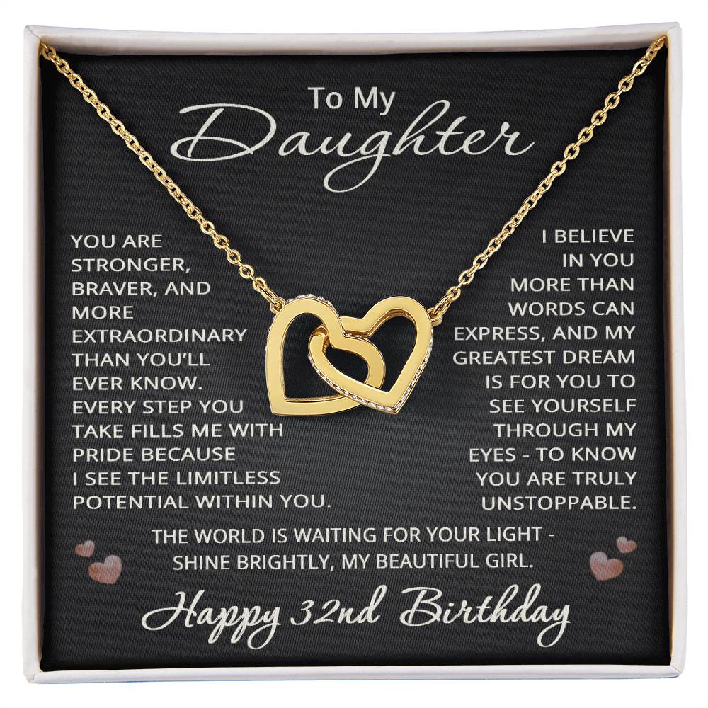 32nd Birthday Gifts from Mom Dad for Daughter 32nd Birthday Necklace Heart Pendant Jewelry 32 Years Old Birthday