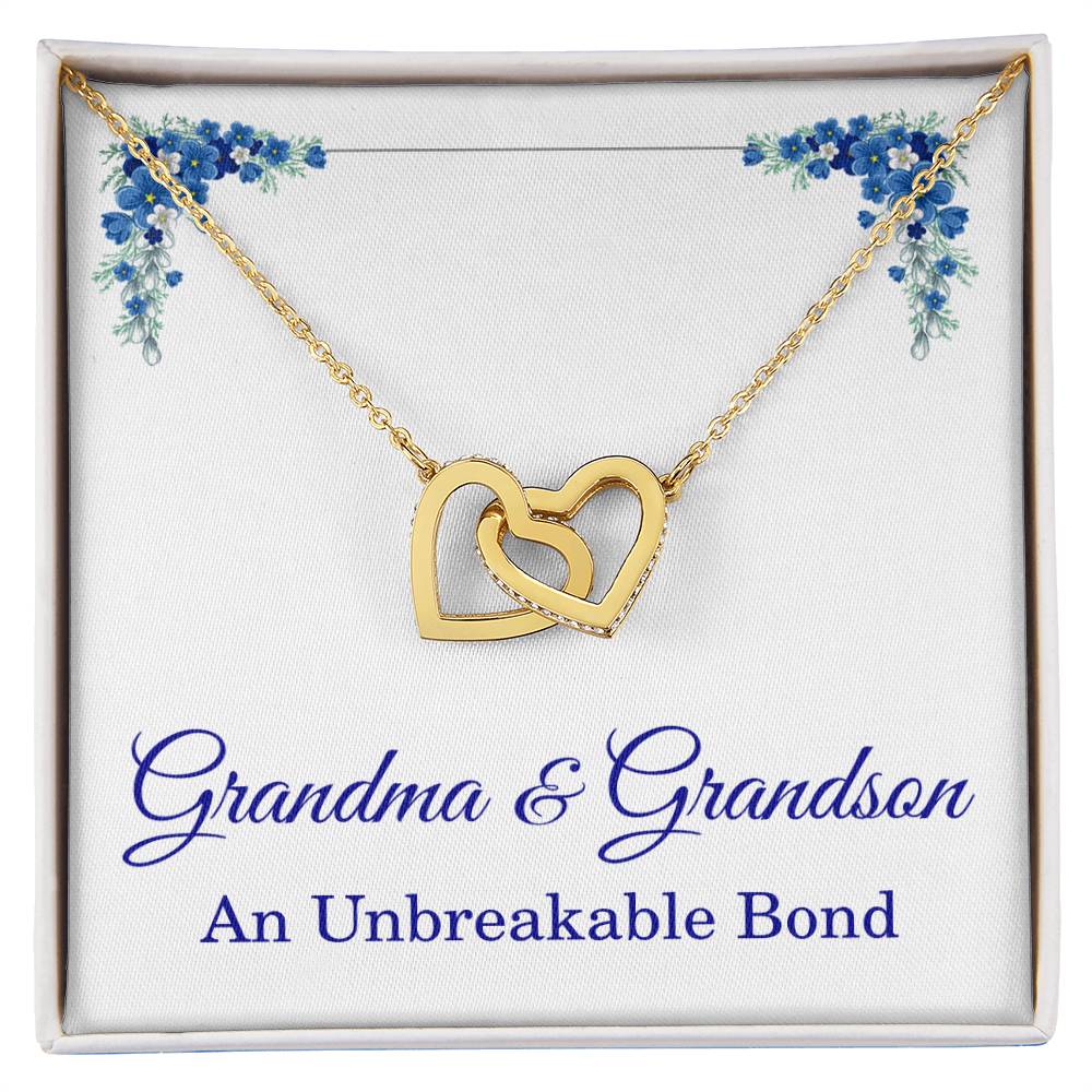 Grandma Gifts from Grandson Grandma Grandson Gifts Grandma Necklace An Unbreakable Bond Grandmother Interlocking Heart Pendant