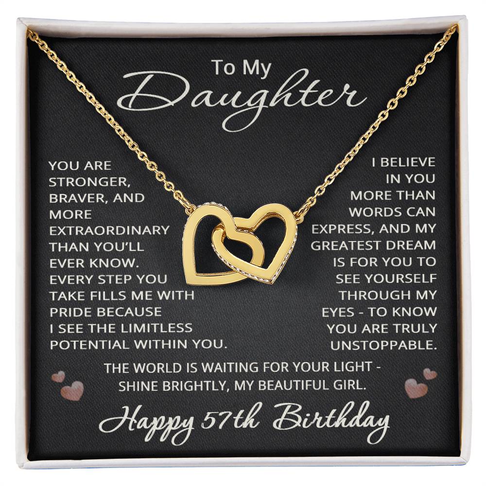 57th Birthday Gifts from Mom Dad for Daughter 57th Birthday Necklace Heart Pendant Jewelry 57 Years Old Birthday