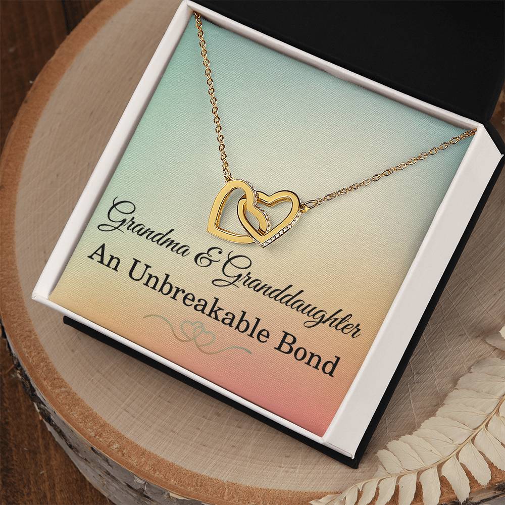 Grandma Granddaughter Necklace Grandma Christmas Gift from Granddaughter Grandma Birthday Gift An Unbreakable Bond Grandma Interlocking Hearts Pendant