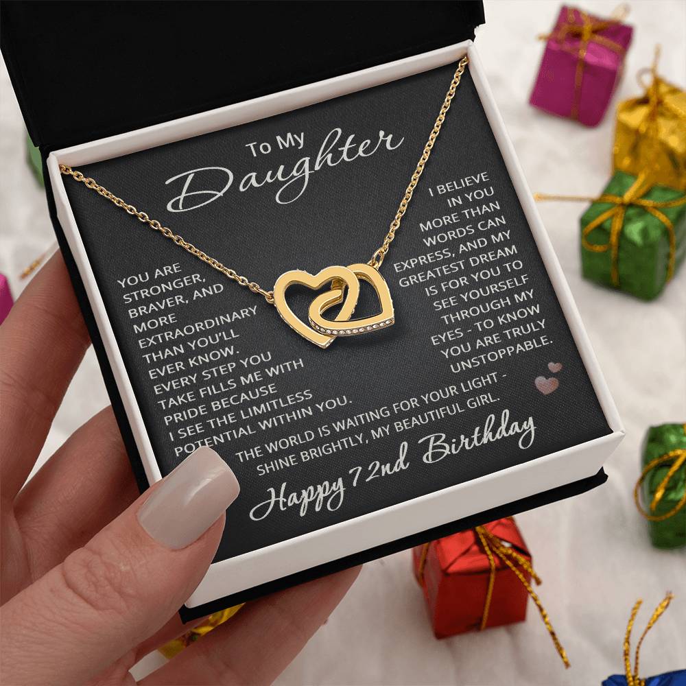 72nd Birthday Gifts from Mom Dad for Daughter 72nd Birthday Necklace Heart Pendant Jewelry 72 Years Old Birthday