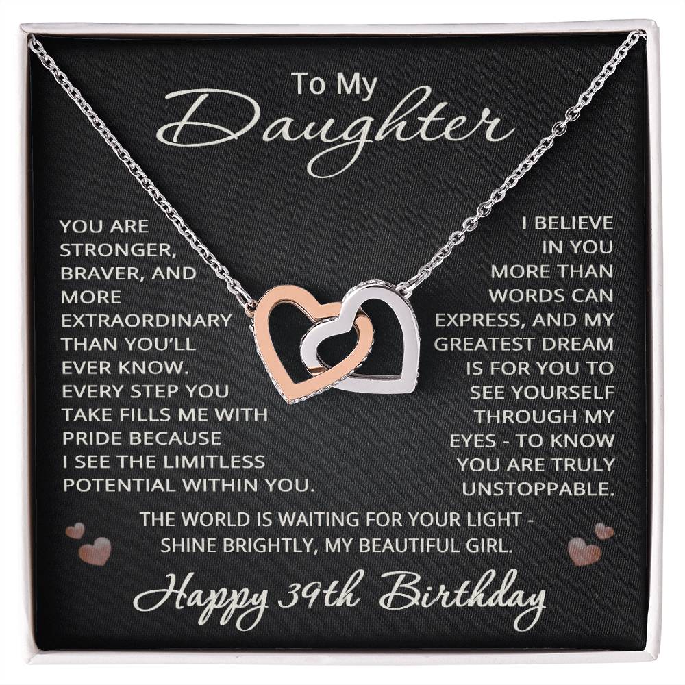 39th Birthday Gifts from Mom Dad for Daughter 39th Birthday Necklace Heart Pendant Jewelry 39 Years Old Birthday