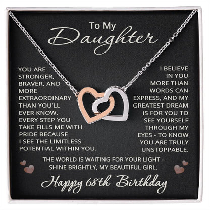 68th Birthday Gifts from Mom Dad for Daughter 68th Birthday Necklace Heart Pendant Jewelry 68 Years Old Birthday