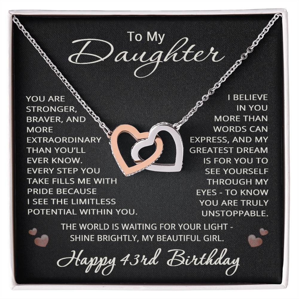 43rd Birthday Gifts from Mom Dad for Daughter 43rd Birthday Necklace Heart Pendant Jewelry 43 Years Old Birthday