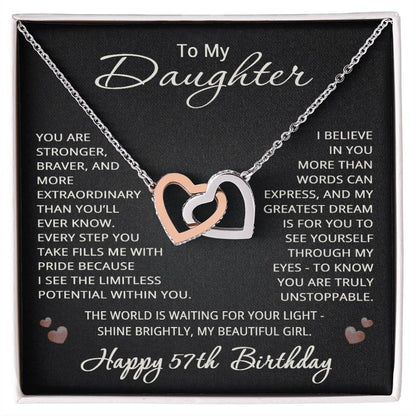 57th Birthday Gifts from Mom Dad for Daughter 57th Birthday Necklace Heart Pendant Jewelry 57 Years Old Birthday