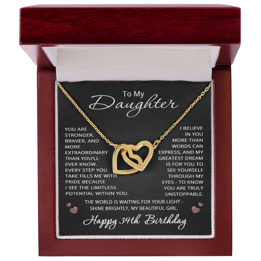 39th Birthday Gifts from Mom Dad for Daughter 39th Birthday Necklace Heart Pendant Jewelry 39 Years Old Birthday