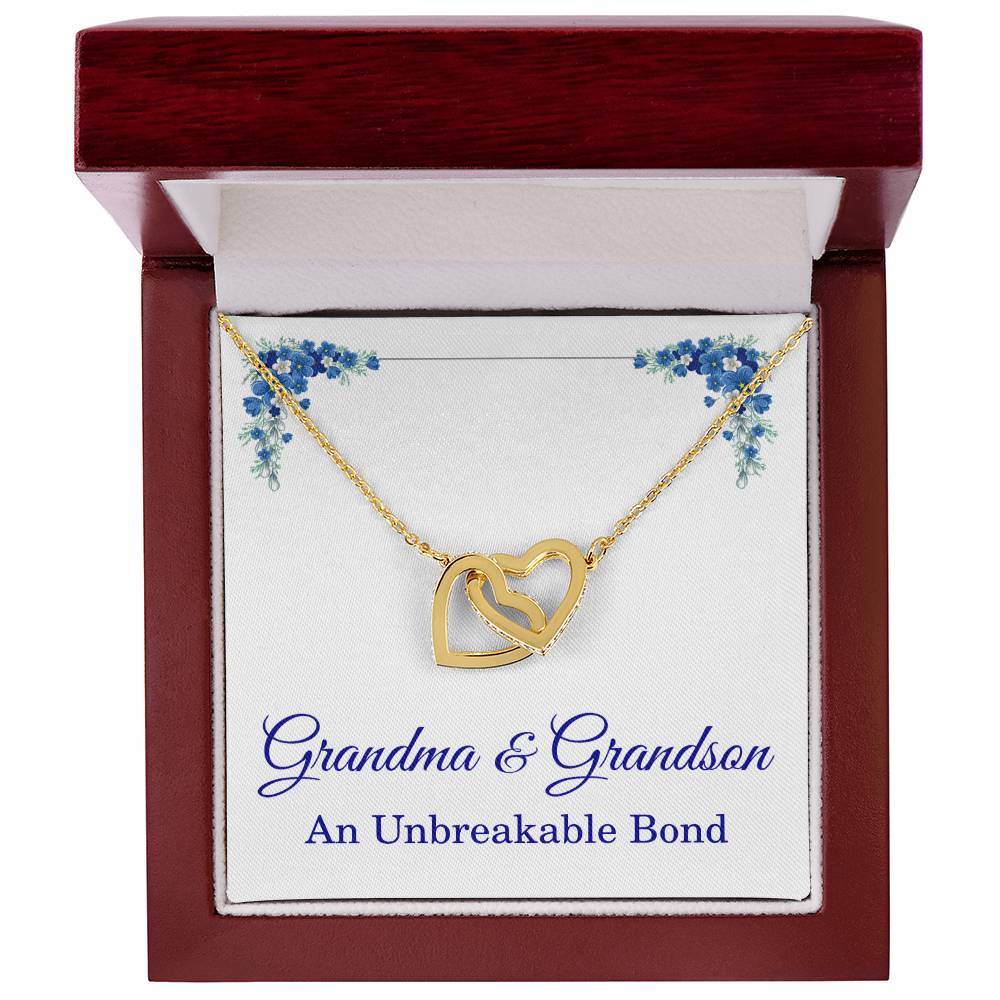 Grandma Gifts from Grandson Grandma Grandson Gifts Grandma Necklace An Unbreakable Bond Grandmother Interlocking Heart Pendant