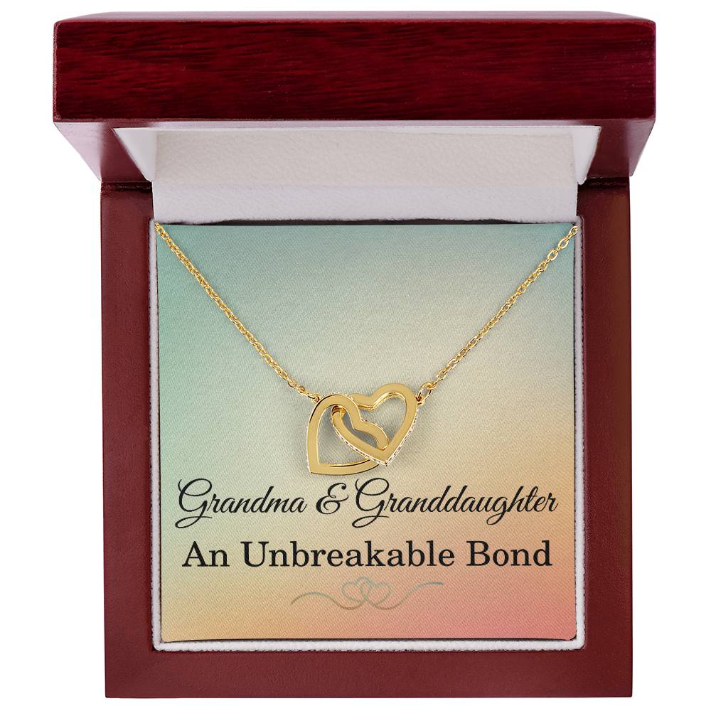 Grandma Granddaughter Necklace Grandma Christmas Gift from Granddaughter Grandma Birthday Gift An Unbreakable Bond Grandma Interlocking Hearts Pendant