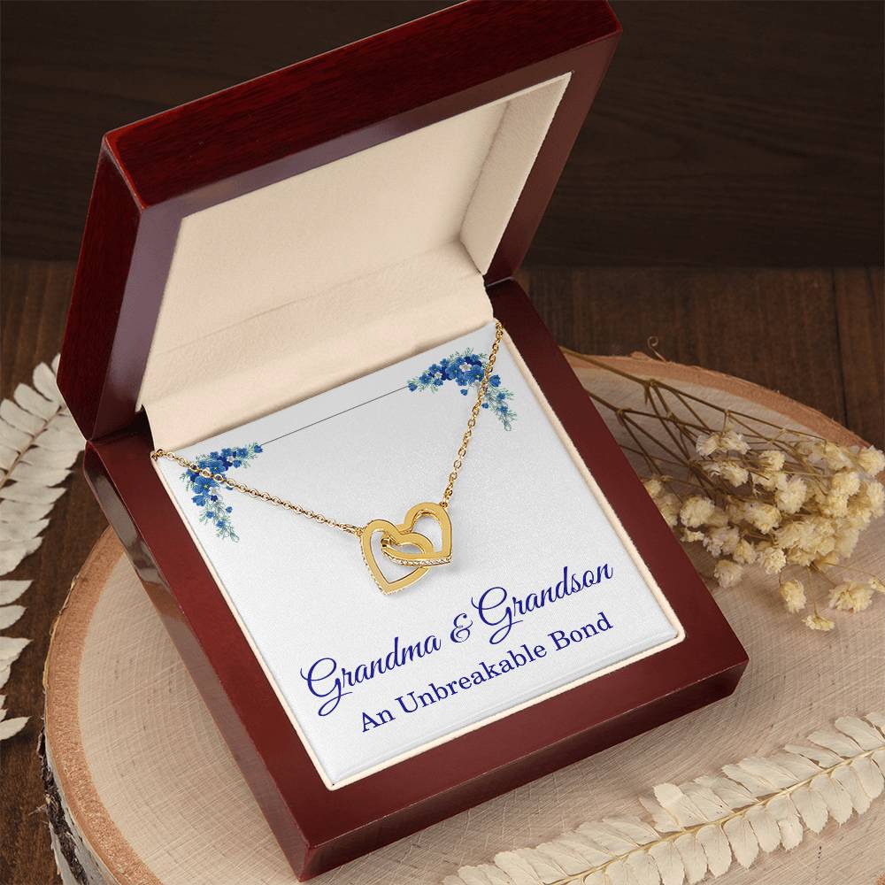 Grandma Gifts from Grandson Grandma Grandson Gifts Grandma Necklace An Unbreakable Bond Grandmother Interlocking Heart Pendant