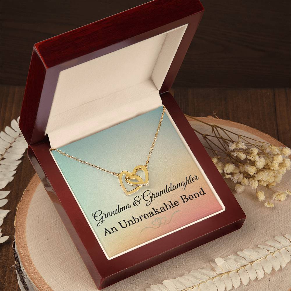 Grandma Granddaughter Necklace Grandma Christmas Gift from Granddaughter Grandma Birthday Gift An Unbreakable Bond Grandma Interlocking Hearts Pendant