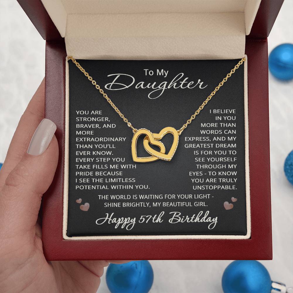 57th Birthday Gifts from Mom Dad for Daughter 57th Birthday Necklace Heart Pendant Jewelry 57 Years Old Birthday