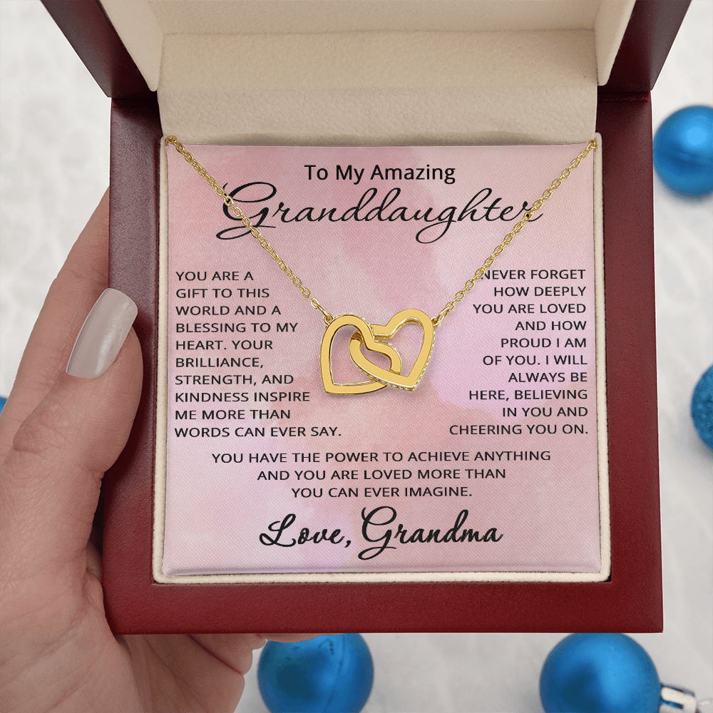 To My Amazing Granddaughter Necklace from Grandma Granddaughter Gift from Grandmother Christmas Birthday Jewelry