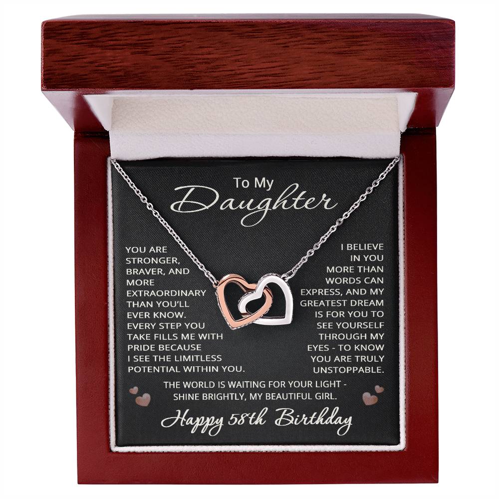 58th Birthday Gifts from Mom Dad for Daughter 58th Birthday Necklace Heart Pendant Jewelry 58 Years Old Birthday