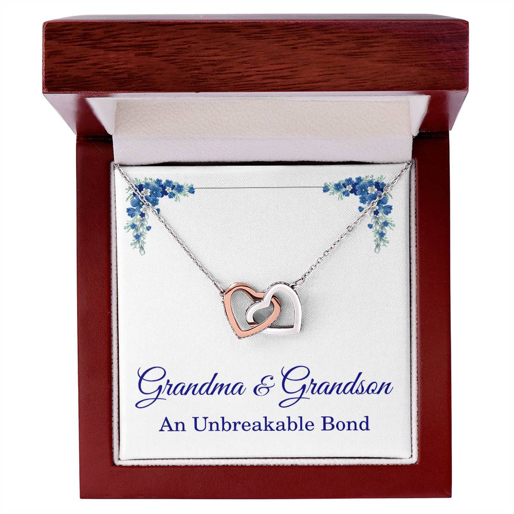 Grandma Gifts from Grandson Grandma Grandson Gifts Grandma Necklace An Unbreakable Bond Grandmother Interlocking Heart Pendant