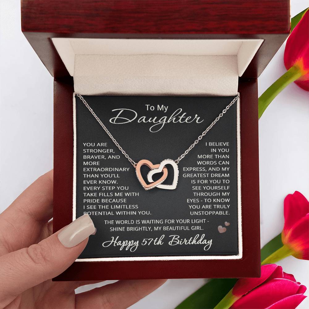 57th Birthday Gifts from Mom Dad for Daughter 57th Birthday Necklace Heart Pendant Jewelry 57 Years Old Birthday