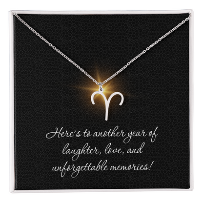 Zodiac Necklaces for Her Birthday Gifts for Women Best Friend Necklace Love Laughter Memories Aries Taurus Cancer Libra and All Others