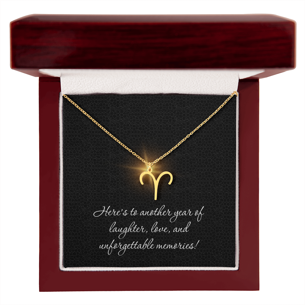 Zodiac Necklaces for Her Birthday Gifts for Women Best Friend Necklace Love Laughter Memories Aries Taurus Cancer Libra and All Others