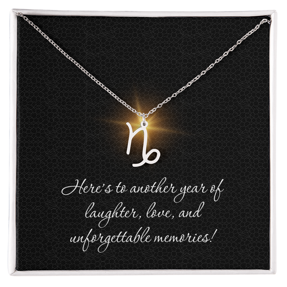 Zodiac Necklaces for Her Birthday Gifts for Women Best Friend Necklace Love Laughter Memories Aries Taurus Cancer Libra and All Others