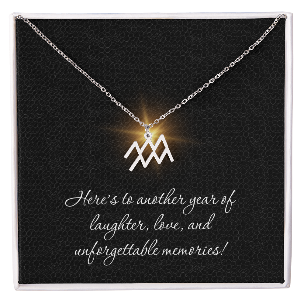 Zodiac Necklaces for Her Birthday Gifts for Women Best Friend Necklace Love Laughter Memories Aries Taurus Cancer Libra and All Others